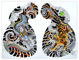 Black Market Art Company Dragon Tiger Tattoo Half Sleeve Print - Black Market Art Company - Flyclothing LLC