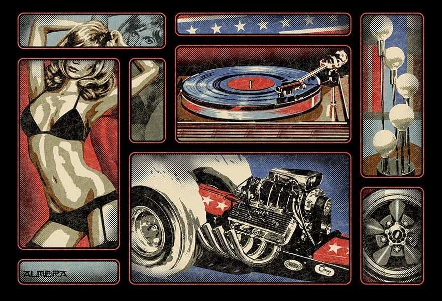 Black Market Art Company Dragster Lounge Print - Black Market Art Company - Flyclothing LLC