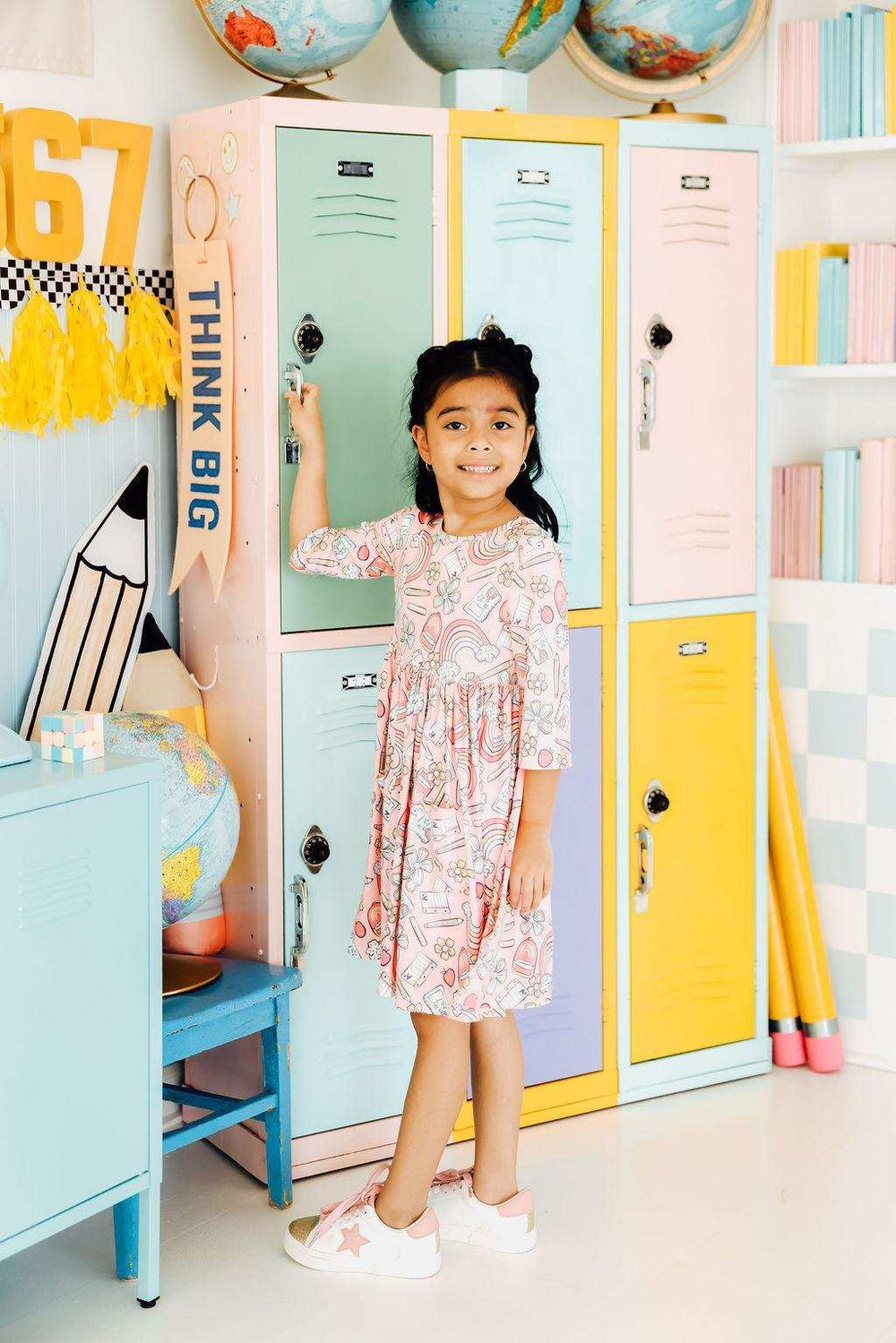 Dream Big Little One 3/4 Pocket Twirl Dress - Mila & Rose ® - Flyclothing LLC