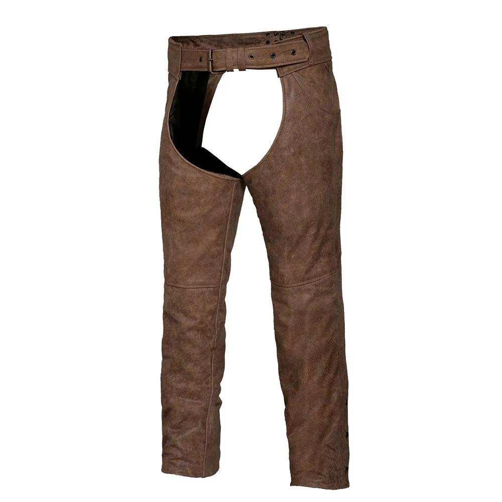 Drifter - Unisex Brown Jean Pocket Chaps - Unik Just for Bikers - Flyclothing LLC