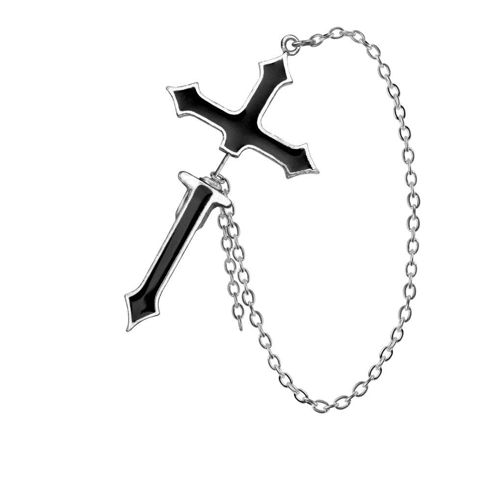 Alchemy Metal-Wear Impalare Cross Earring - Alchemy Gothic - Flyclothing LLC