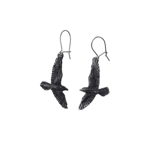 Alchemy Black Raven Earrings - Alchemy Gothic - Flyclothing LLC