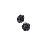 Alchemy Gothic Black Rose Stud Earrings - Alchemy Gothic - Flyclothing LLC