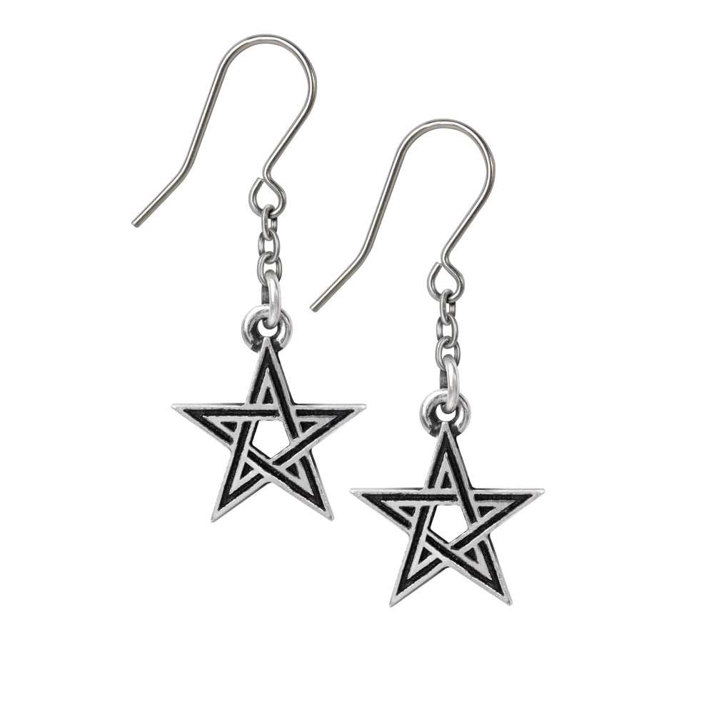 Alchemy Gothic Black Star Earrings - Alchemy Gothic - Flyclothing LLC