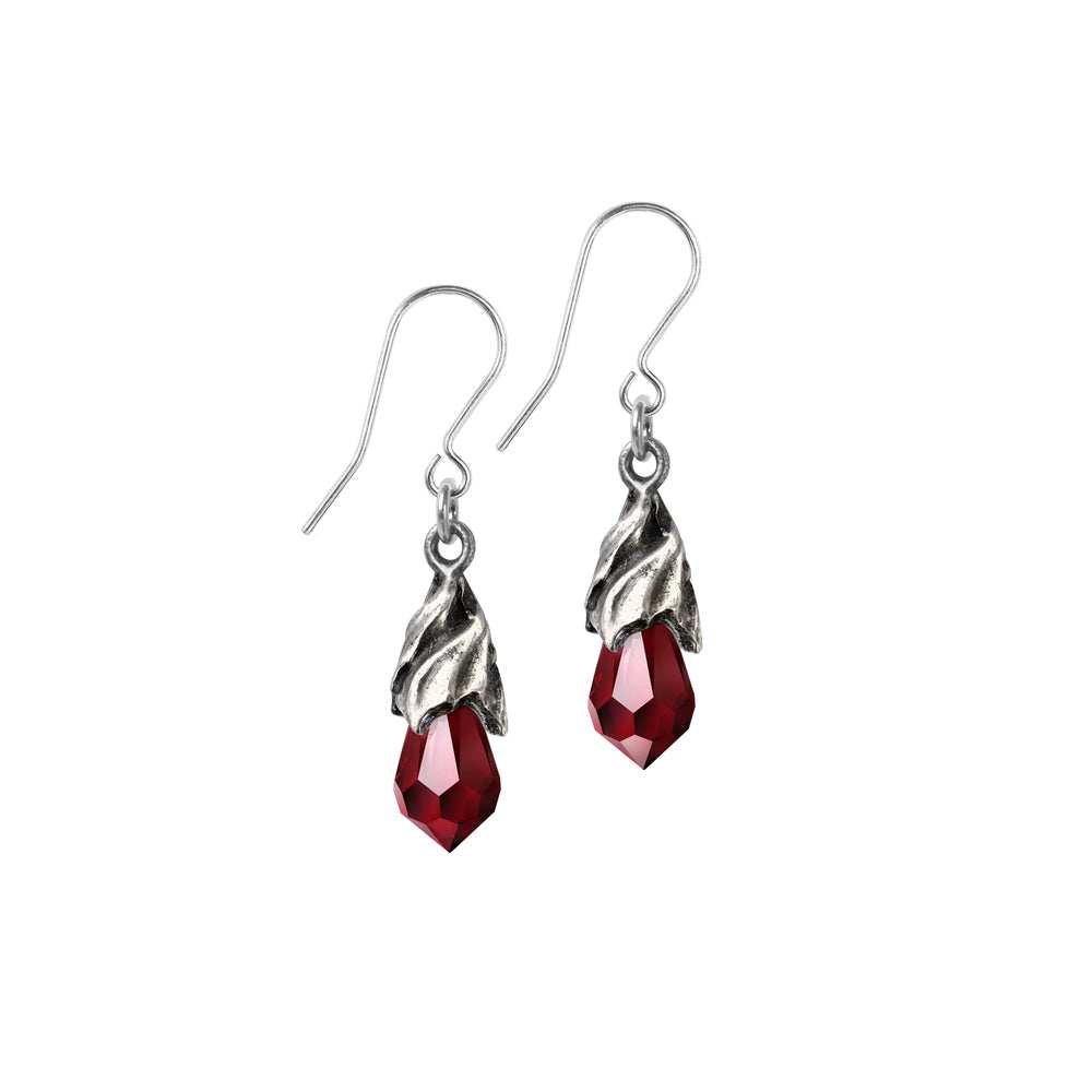 Alchemy Gothic Empyrean Tear Earrings (Red) - Alchemy Gothic - Flyclothing LLC