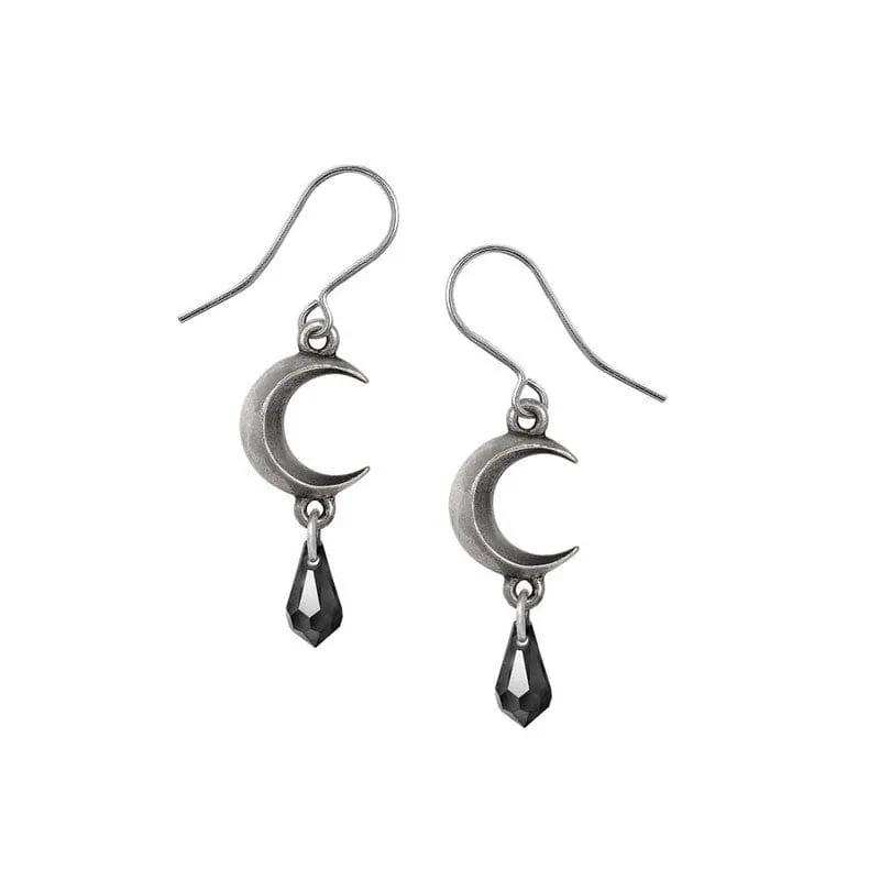 Alchemy Gothic Tears of the Moon Earrings - Black - Alchemy Gothic - Flyclothing LLC