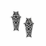 Alchemy Hex Coffin Earrings Studs Pair - Alchemy Gothic - Flyclothing LLC