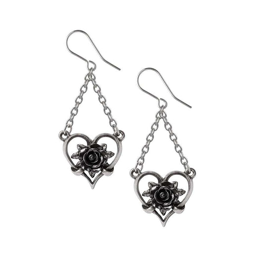 Alchemy Gothic Heart of Blackness Earrings - Alchemy Gothic - Flyclothing LLC