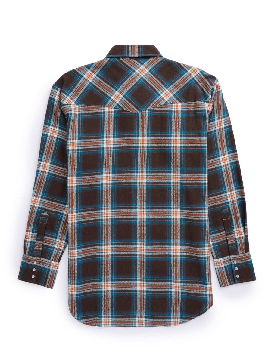 Men's Ely Cattleman Long Sleeve Brawny Flannel Western Snap Shirt - Ely Cattleman - Flyclothing LLC