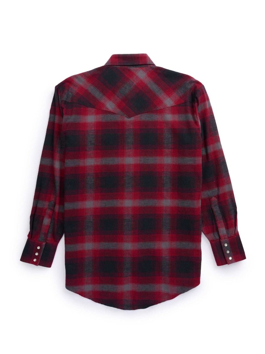 Men's Ely Cattleman Long Sleeve Brawny Flannel Western Snap Shirt - Ely Cattleman - Flyclothing LLC