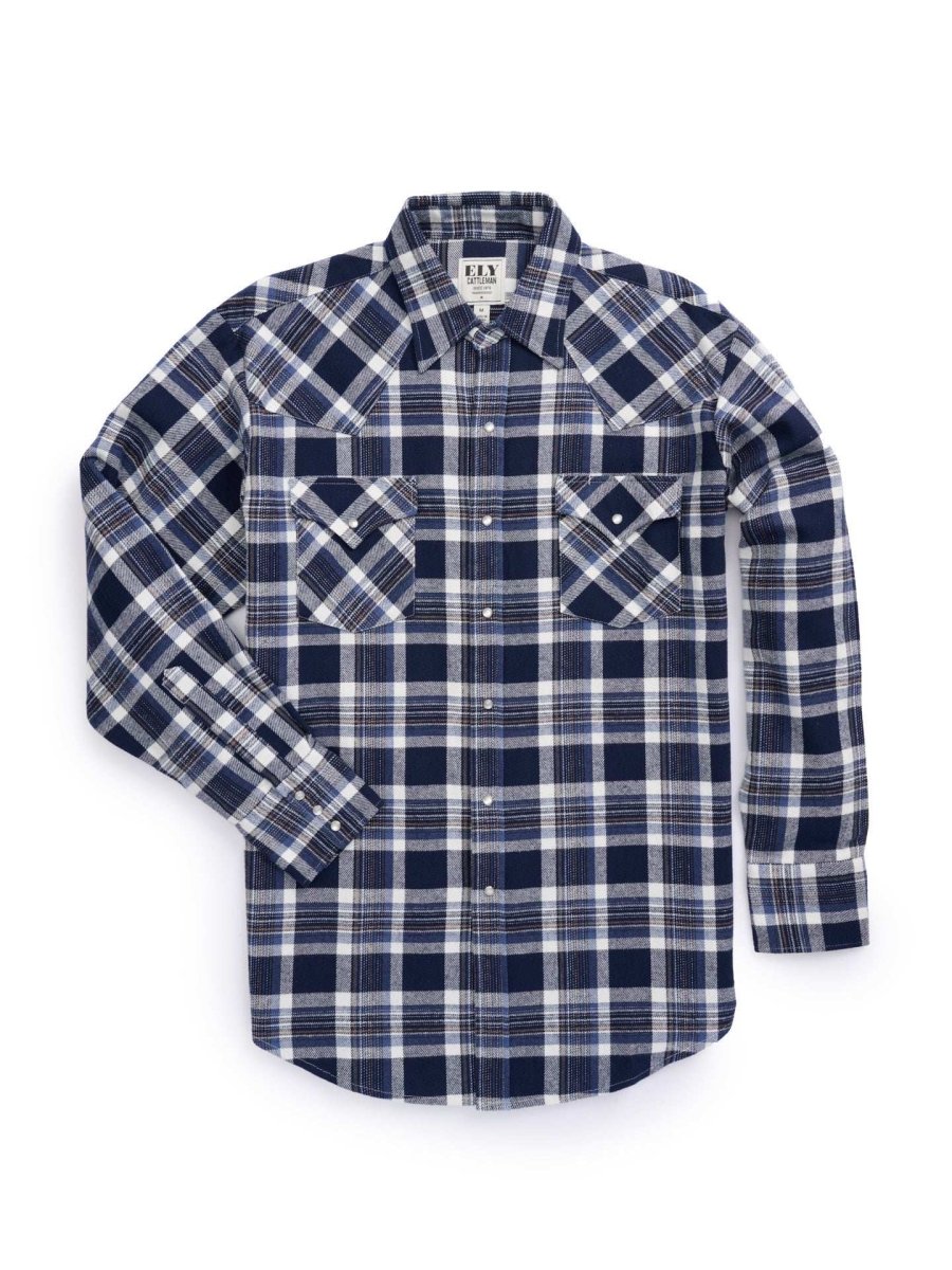 Men's Ely Cattleman Long Sleeve Brawny Flannel Western Snap Shirt - Ely Cattleman - Flyclothing LLC