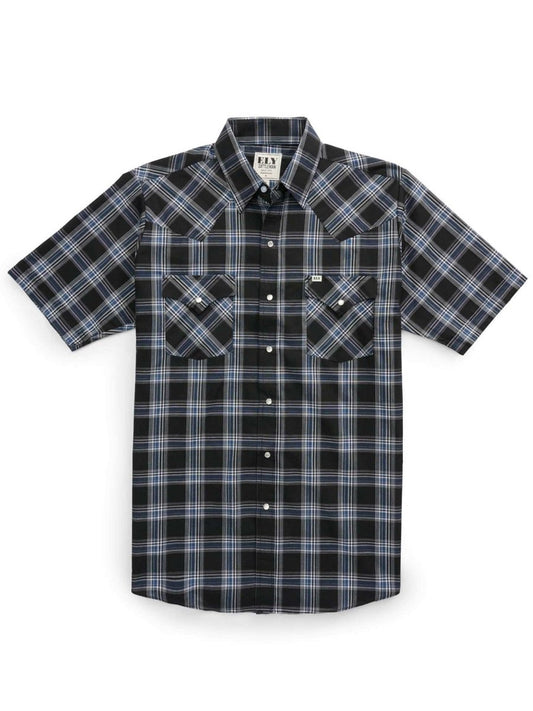 Men's Ely Cattleman Short Sleeve Plaid Western Snap Shirt - Ely Cattleman - Flyclothing LLC