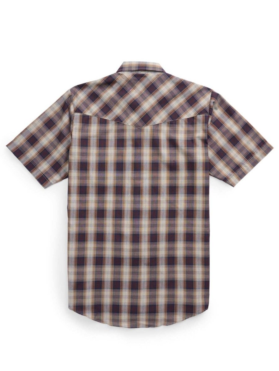 Men's Ely Cattleman Short Sleeve Plaid Western Snap Shirt - Ely Cattleman - Flyclothing LLC