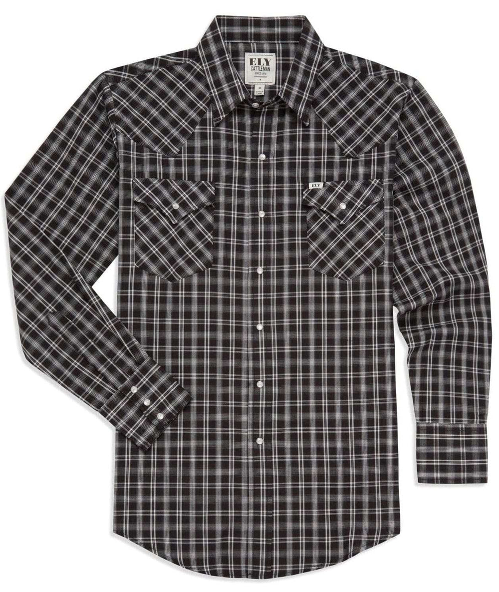Men's Ely Cattleman Long Sleeve Plaid Western Snap Shirt - Ely Cattleman - Flyclothing LLC