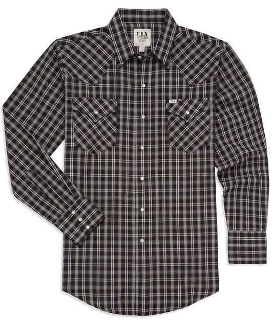 Men's Ely Cattleman Long Sleeve Plaid Western Snap Shirt - Ely Cattleman - Flyclothing LLC