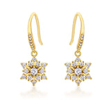 Dainty Gold Plated Snowflake Drop Earrings - JGI - Flyclothing LLC