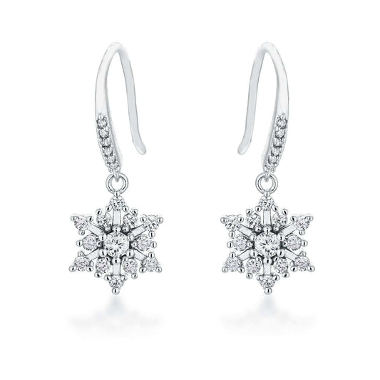 Contemporary Rhodium Plated CZ Earrings - JGI - Flyclothing LLC