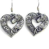 Dangle Earrings - Horse head Heart - Siskiyou Originals - Flyclothing LLC