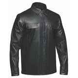Edge - Mens Premium Leather Shirt Jacket - Unik Just for Bikers - Flyclothing LLC