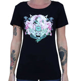 Black Market Art Company Evening Ritual Women's Loose Neck T-Shirt - Black Market Art Company - Flyclothing LLC