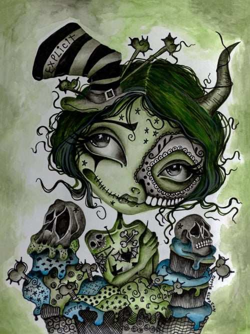 Black Market Art Company Explicit Zombie Girl Print - Black Market Art Company - Flyclothing LLC