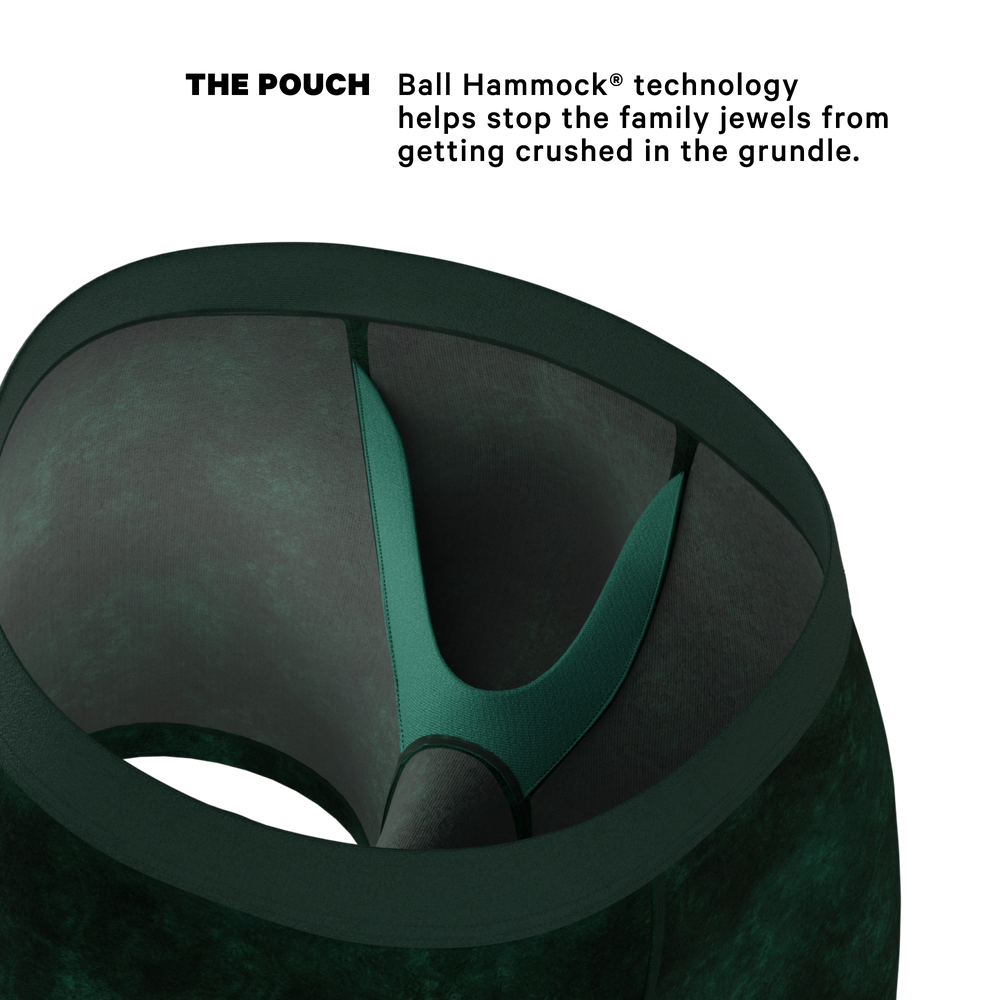 The Extravagance | Dark Green Velvet Ball Hammock Pouch® Boxer - Shinesty - Flyclothing LLC