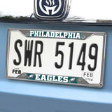 Philadelphia Eagles Chrome Metal License Plate Frame, 6.25in x 12.25in - Philadelphia Eagles - Flyclothing LLC