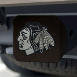 Chicago Blackhawks Black Metal Hitch Cover with Metal Chrome 3D Emblem - Chicago Blackhawks - Flyclothing LLC