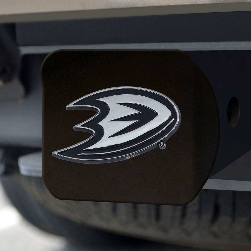 Anaheim Ducks Black Metal Hitch Cover with Metal Chrome 3D Emblem - Anaheim Ducks - Flyclothing LLC