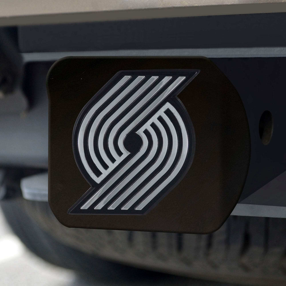 Portland Trail Blazers Black Metal Hitch Cover with Metal Chrome 3D Emblem - Portland Trail Blazers - Flyclothing LLC
