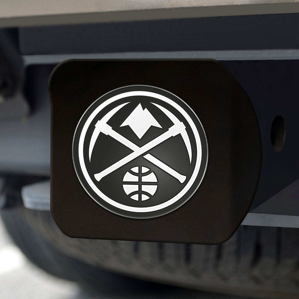 Denver Nuggets Black Metal Hitch Cover with Metal Chrome 3D Emblem - Denver Nuggets - Flyclothing LLC