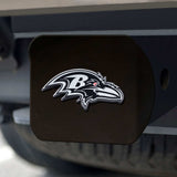 Baltimore Ravens Black Metal Hitch Cover with Metal Chrome 3D Emblem - Baltimore Ravens - Flyclothing LLC
