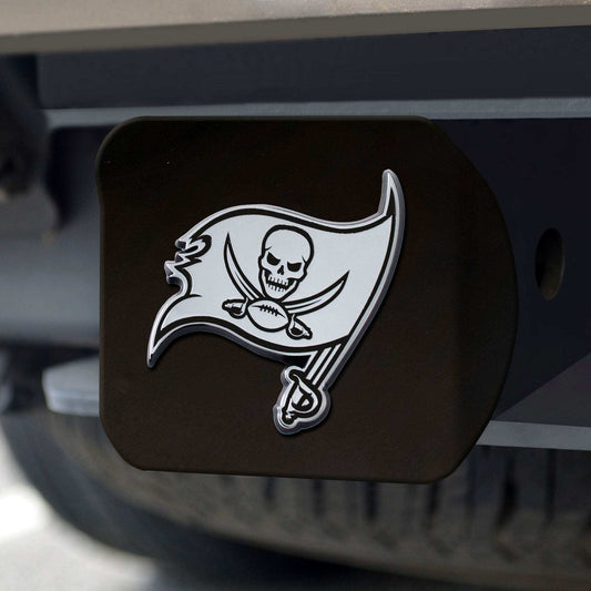 Tampa Bay Buccaneers Black Metal Hitch Cover with Metal Chrome 3D Emblem - Tampa Bay Buccaneers - Flyclothing LLC