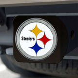Pittsburgh Steelers Black Metal Hitch Cover - 3D Color Emblem - Pittsburgh Steelers - Flyclothing LLC