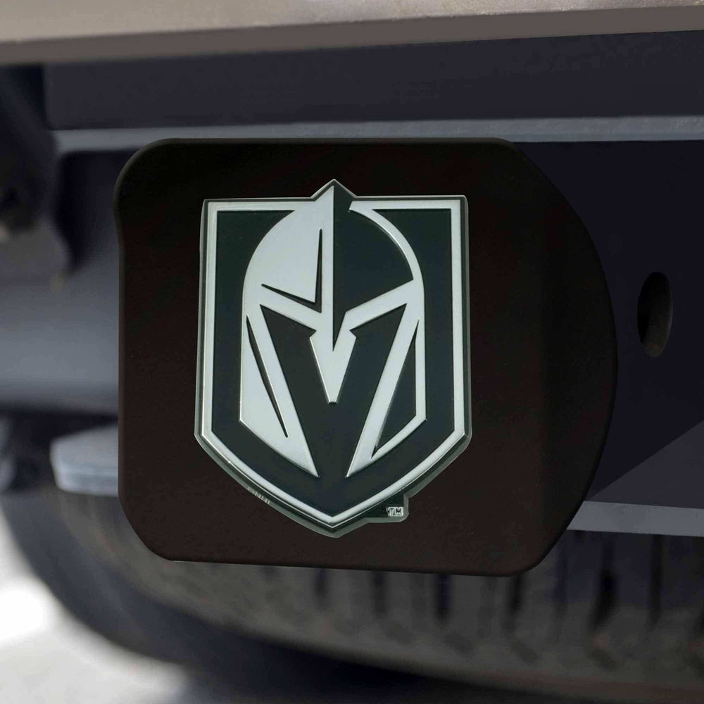 Vegas Golden Knights Black Metal Hitch Cover with Metal Chrome 3D Emblem - Vegas Golden Knights - Flyclothing LLC