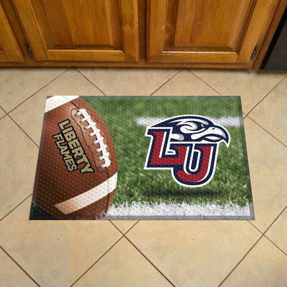 Liberty University Flames Rubber Scraper Door Mat - Liberty University - Flyclothing LLC