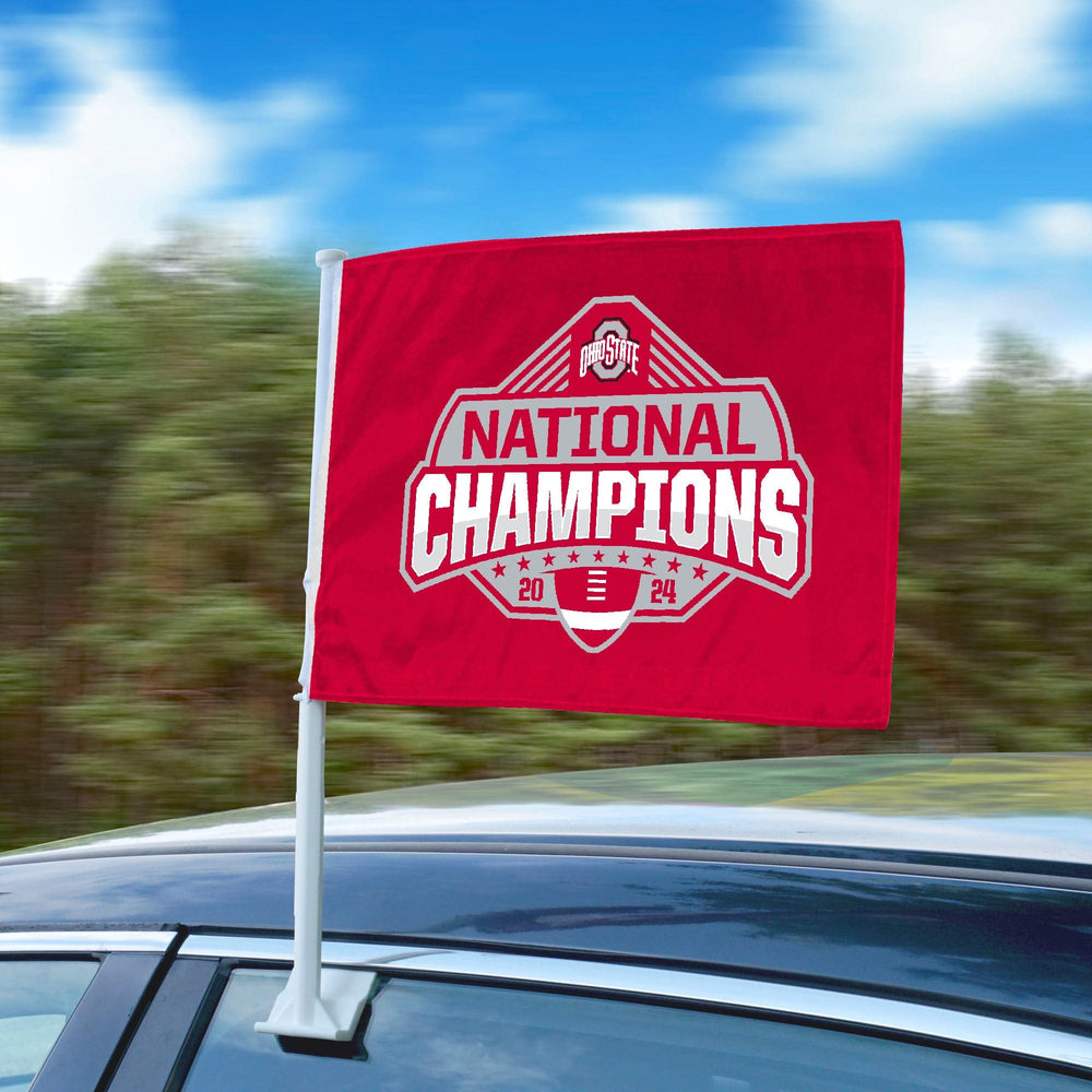 Official Ohio State 2024 National Champions Logo 11" x 14" Car Flag - Ohio State Buckeyes - Flyclothing LLC