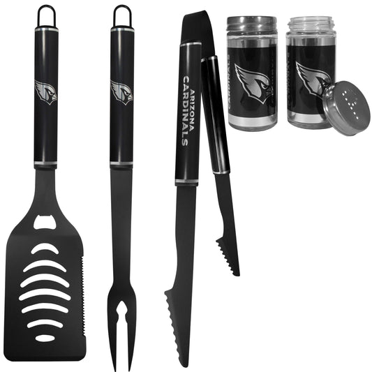 Arizona Cardinals 3pc Black BBQ Tools w/Shakers - Arizona Cardinals - Flyclothing LLC