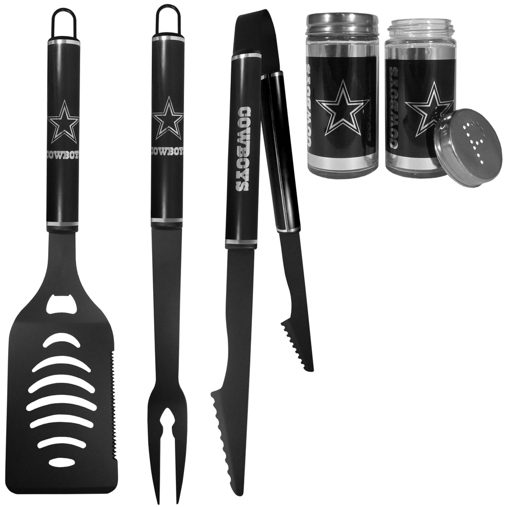 Dallas Cowboys 3pc Black BBQ Tools w/Shakers - Dallas Cowboys - Flyclothing LLC