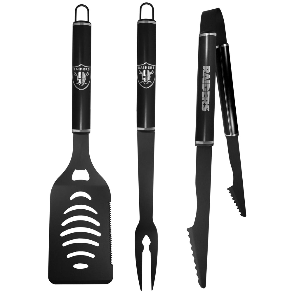 Las Vegas Raiders 3 pc Monochromatic BBQ Set - Las Vegas Raiders - Flyclothing LLC
