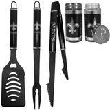 New Orleans Saints 3pc Black BBQ Tools w/Shakers - New Orleans Saints - Flyclothing LLC
