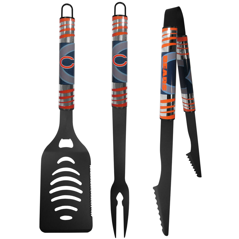 Chicago Bears 3 pc Black Tailgater BBQ Set - Chicago Bears - Flyclothing LLC