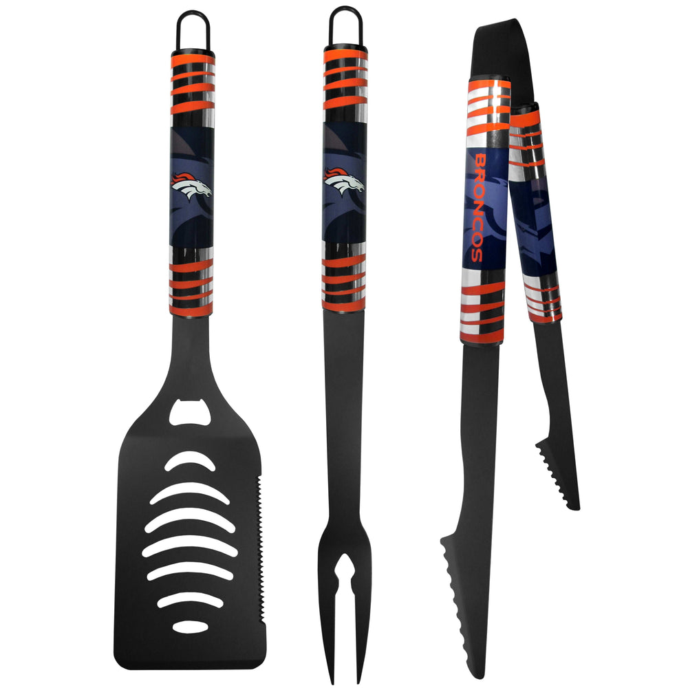 Denver Broncos 3 pc Black Tailgater BBQ Set - Denver Broncos - Flyclothing LLC