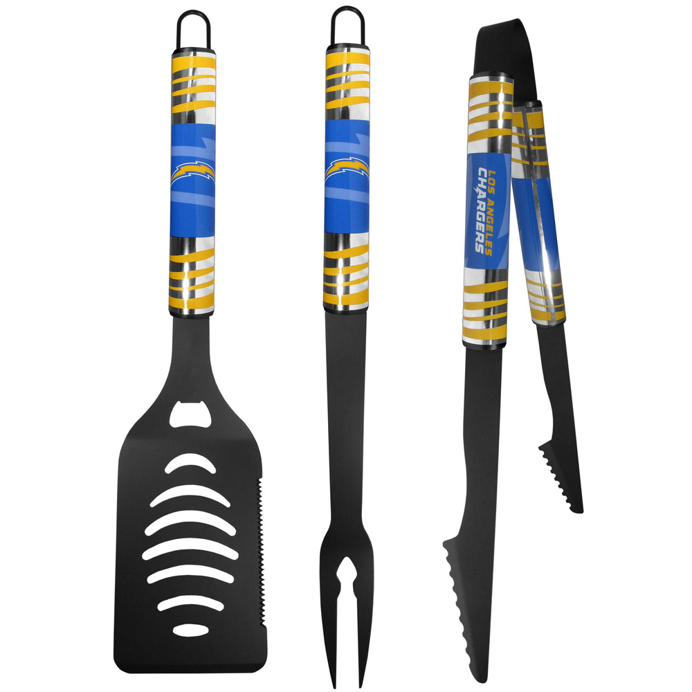 Los Angeles Chargers 3 pc Black Tailgater BBQ Set - Los Angeles Chargers - Flyclothing LLC