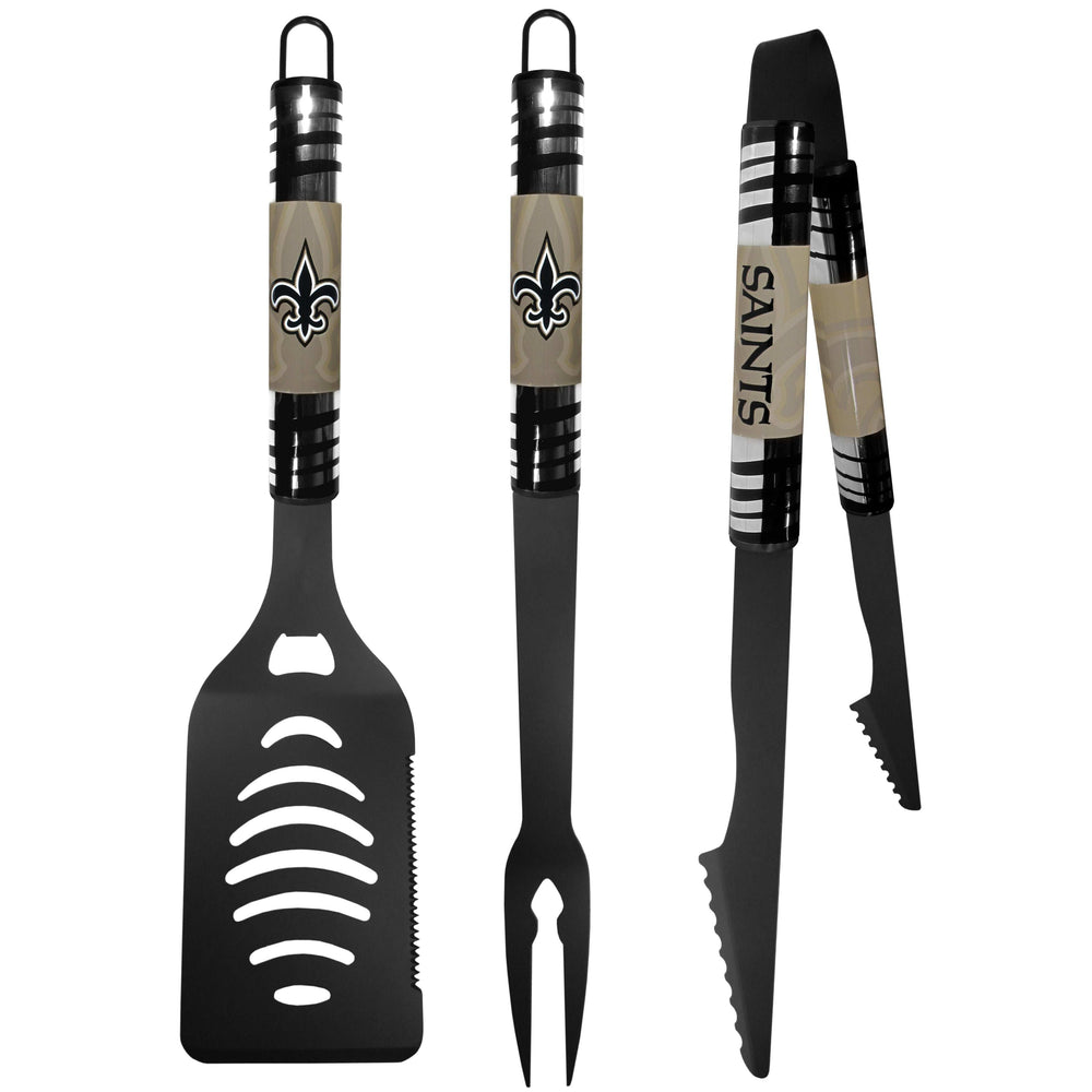 New Orleans Saints 3 pc Black Tailgater BBQ Set - New Orleans Saints - Flyclothing LLC