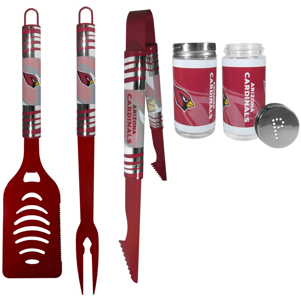 Arizona Cardinals 3pc Color BBQ Tools w/Salt & Pepper Shakers - Arizona Cardinals - Flyclothing LLC