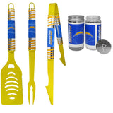Los Angeles Chargers 3pc Color BBQ Tools w/Salt & Pepper Shakers - Los Angeles Chargers - Flyclothing LLC