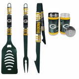 Green Bay Packers 3pc Color BBQ Tools w/Salt & Pepper Shakers - Green Bay Packers - Flyclothing LLC