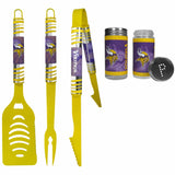 Minnesota Vikings 3pc Color BBQ Tools w/Salt & Pepper Shakers - Minnesota Vikings - Flyclothing LLC