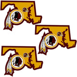 Washington Commanders Home State Decal, 3pk - Siskiyou Buckle - Flyclothing LLC